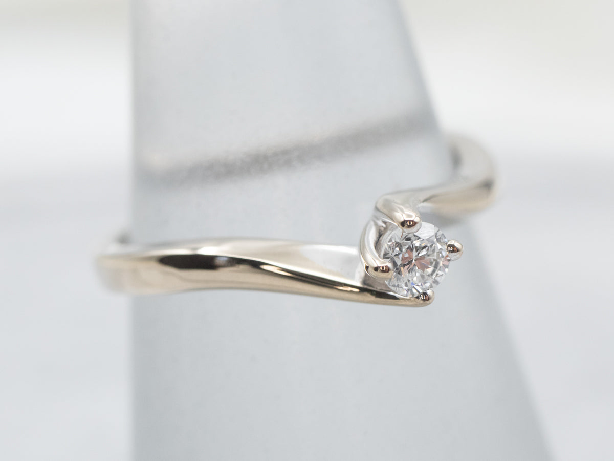Round Cut Braided Single diamond Engagement Ring In 14K Yellow Gold |  Fascinating Diamonds